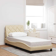 sengeramme uden madras 80x200 cm stof cremefarvet
