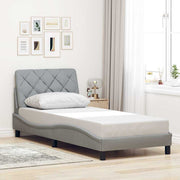 Sengeramme uden madras Lysegrå 90x190 cm Stof