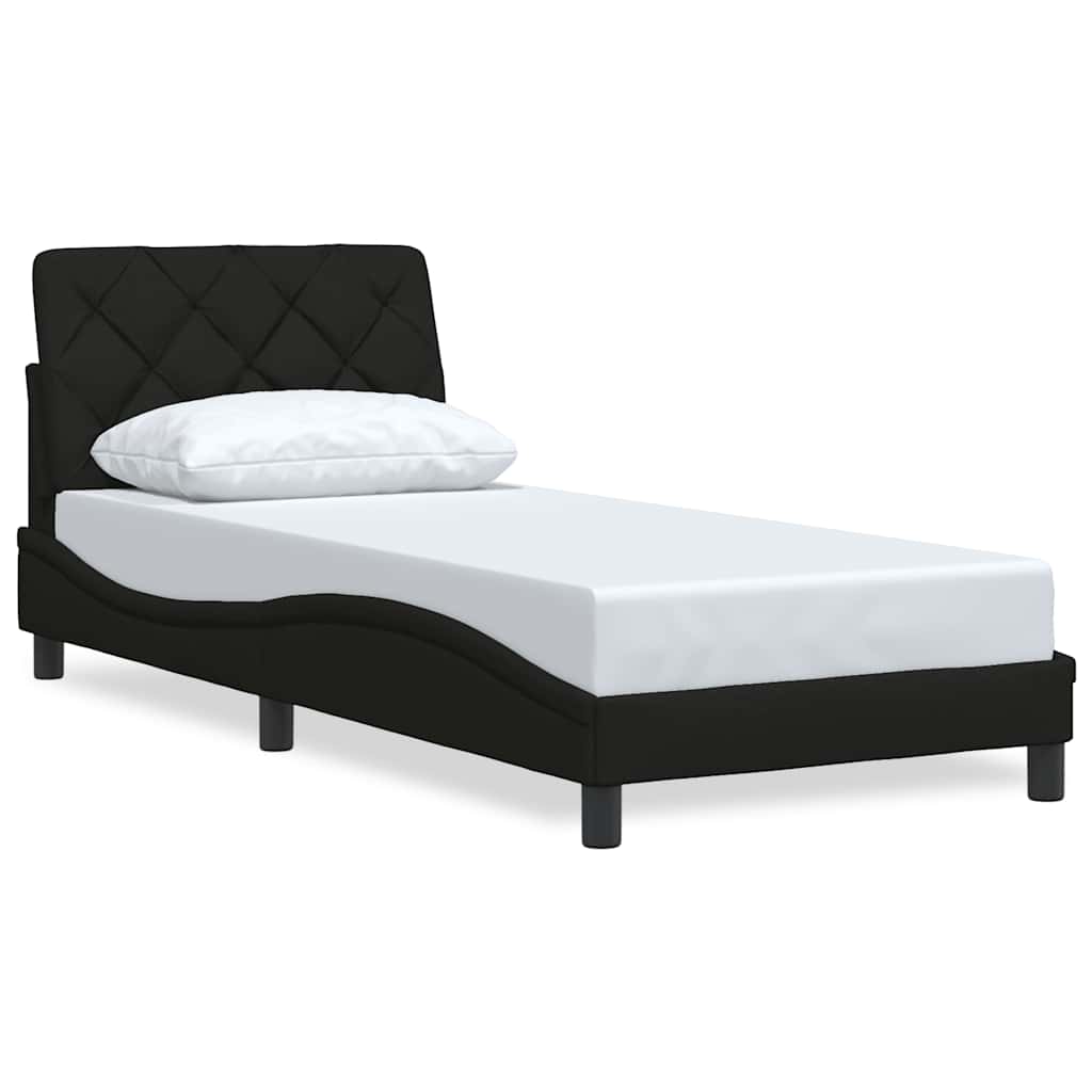 sengeramme uden madras 90x190 cm stof sort