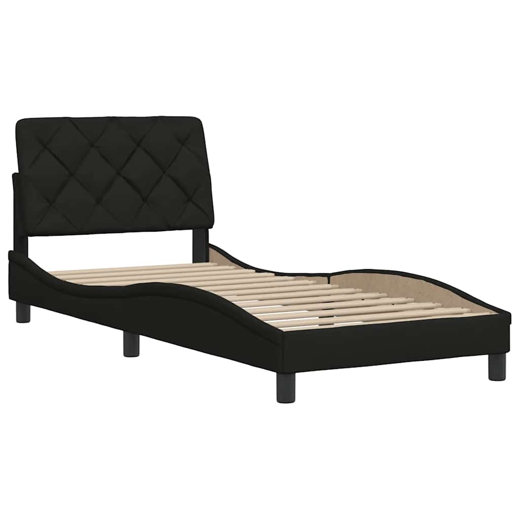 sengeramme uden madras 90x190 cm stof sort