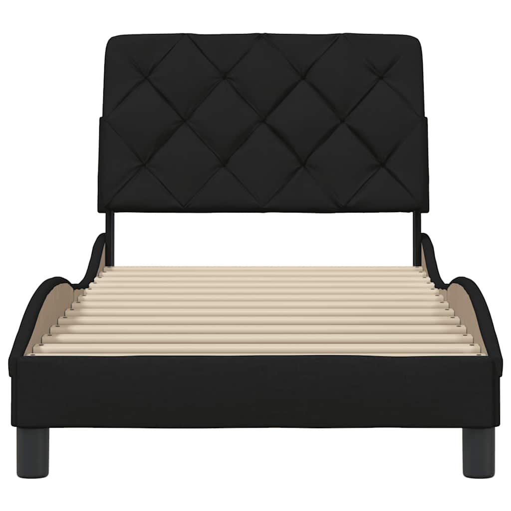 sengeramme uden madras 90x190 cm stof sort