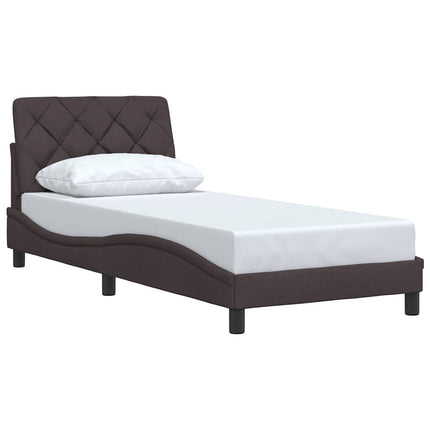 Sengeramme uden madras Mørkebrun 90x190 cm Stof