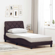 Sengeramme uden madras Mørkebrun 90x190 cm Stof