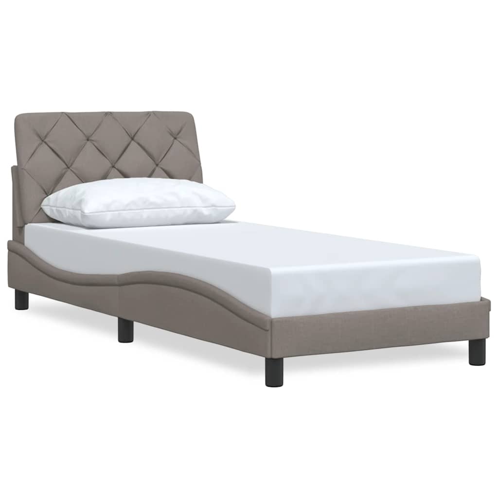 sengeramme uden madras 90x190 cm stof gråbrun