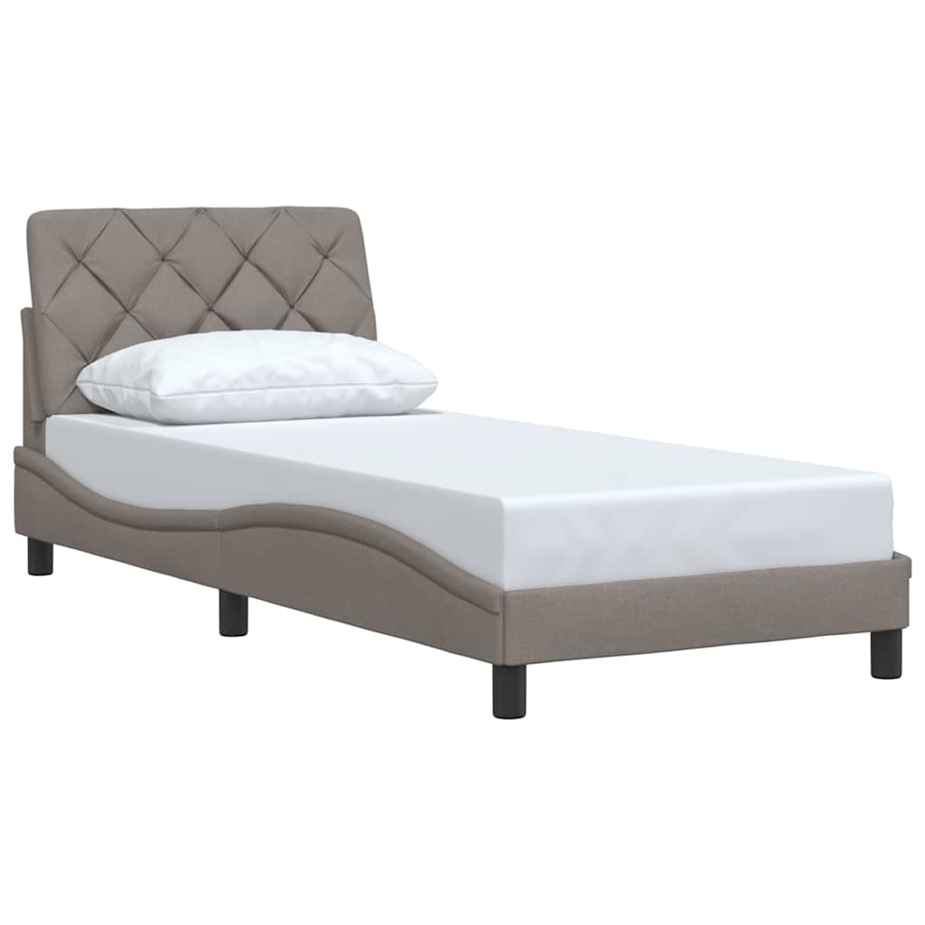 sengeramme uden madras 90x190 cm stof gråbrun