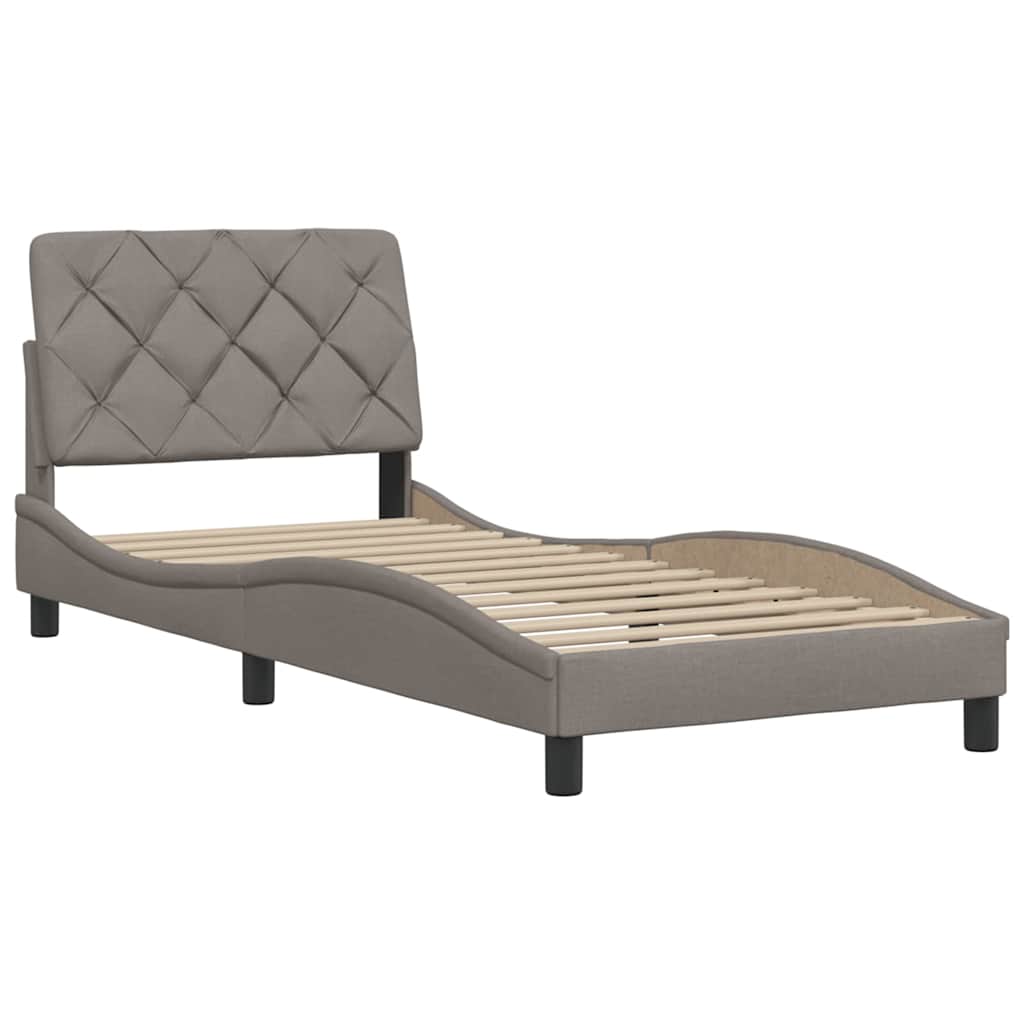 sengeramme uden madras 90x190 cm stof gråbrun