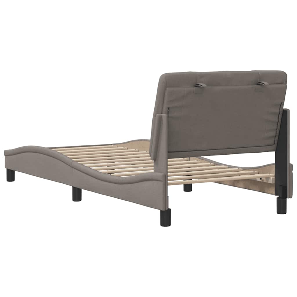 sengeramme uden madras 90x190 cm stof gråbrun