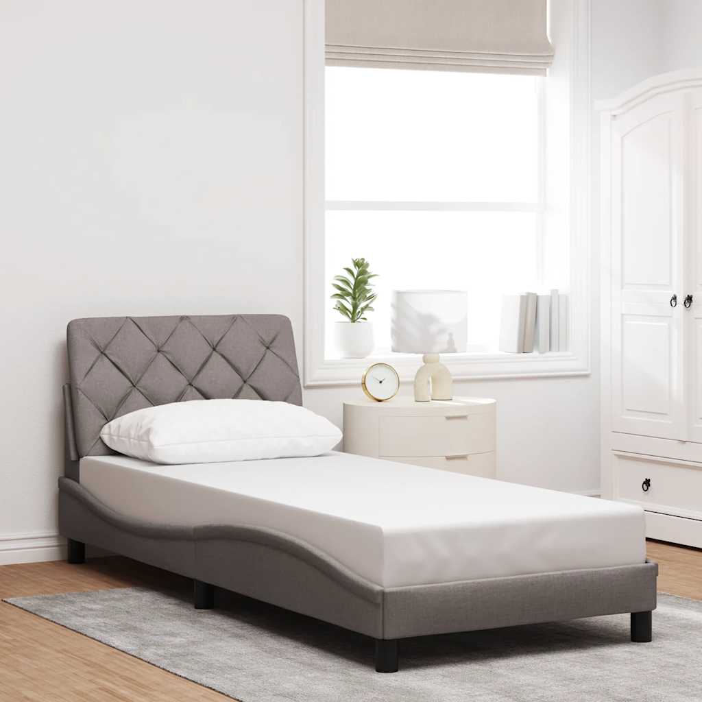 sengeramme uden madras 90x190 cm stof gråbrun