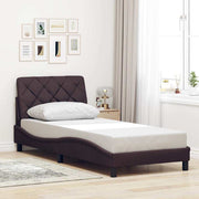 Sengeramme uden madras Mørkebrun 90x200 cm Stof