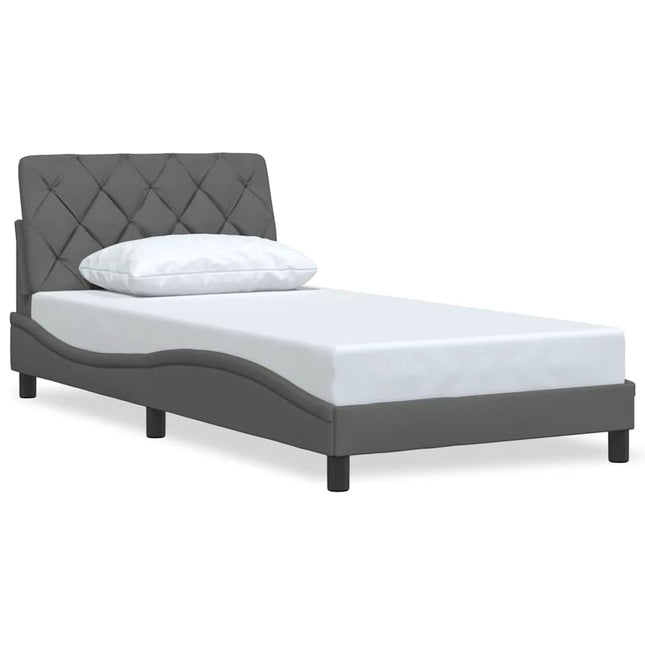Sengeramme uden madras Mørkegrå 100x200 cm Stof