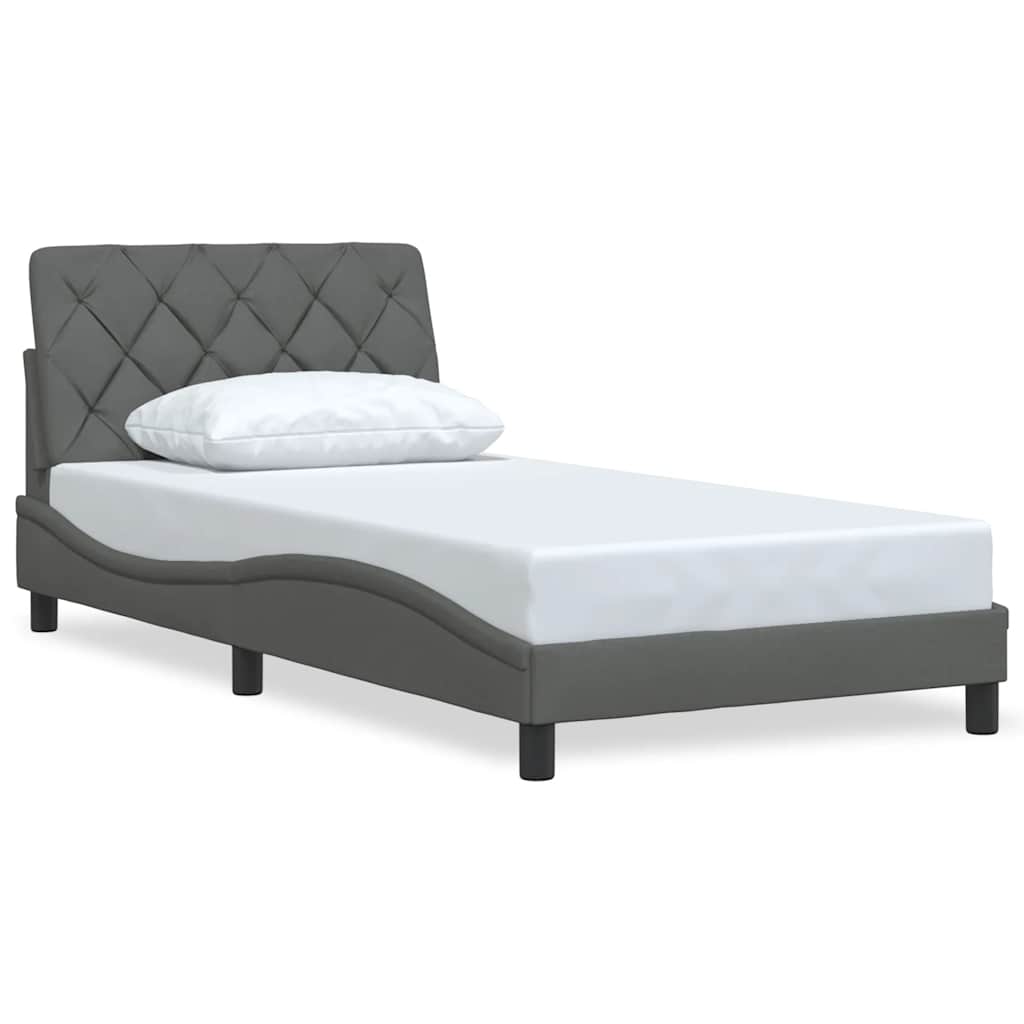 Sengeramme uden madras Mørkegrå 100x200 cm Stof