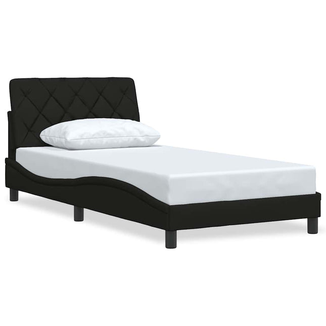 Sengeramme uden madras Sort 100x200 cm Stof
