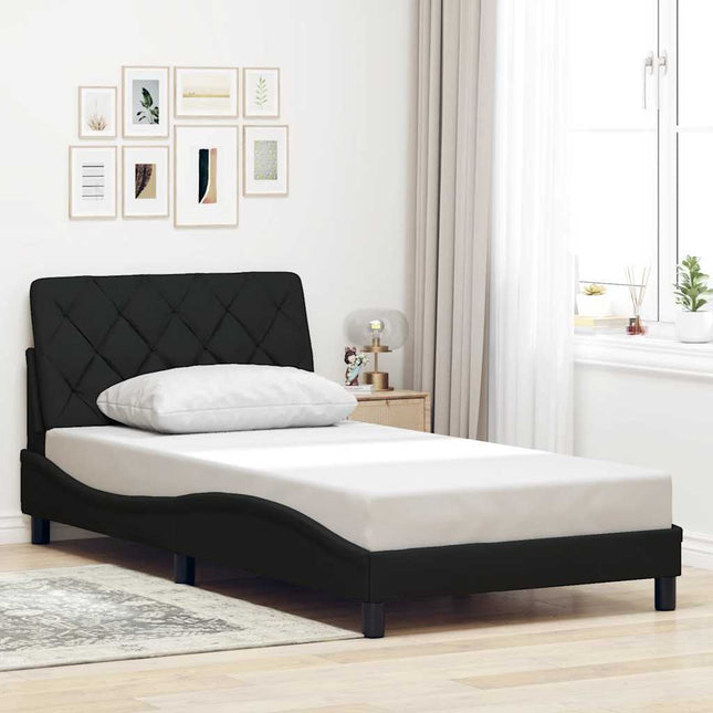 Sengeramme uden madras Sort 100x200 cm Stof