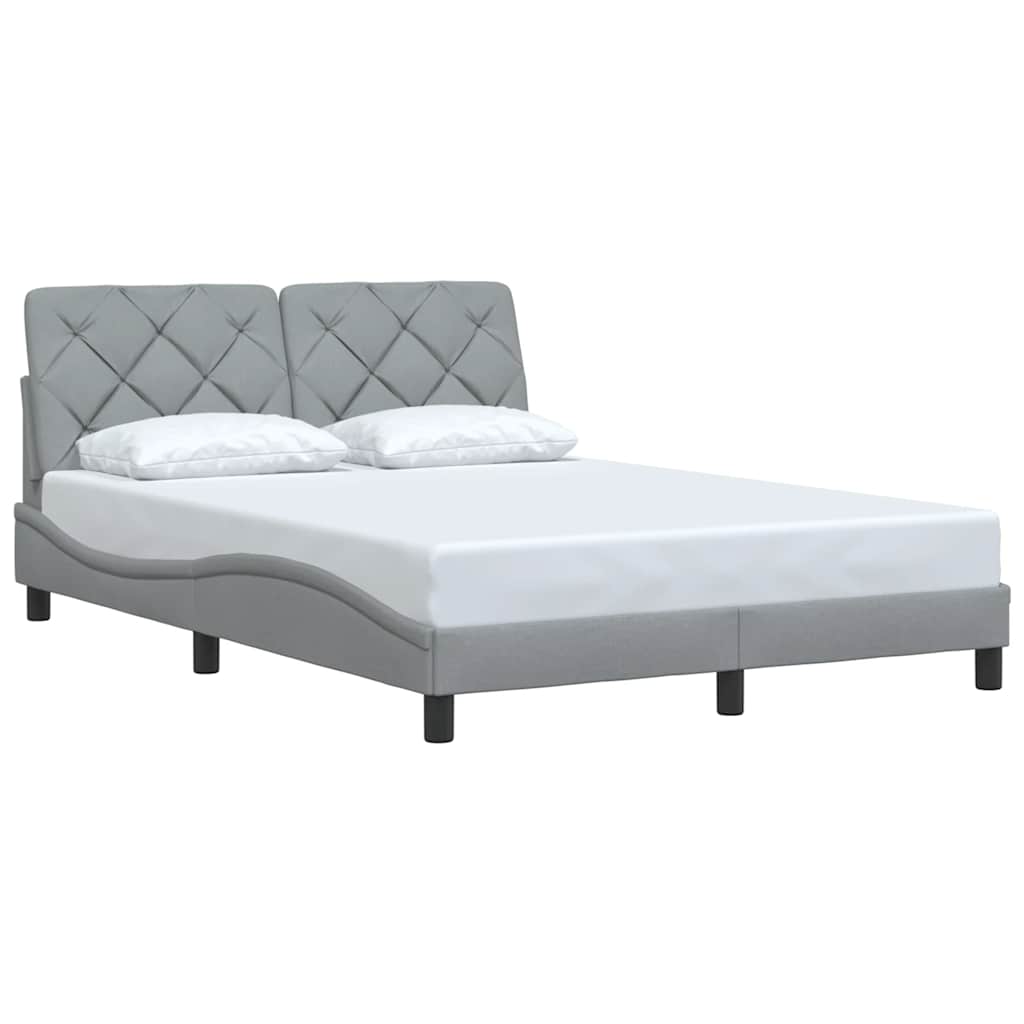 sengeramme uden madras 140x190 cm stof lysegrå