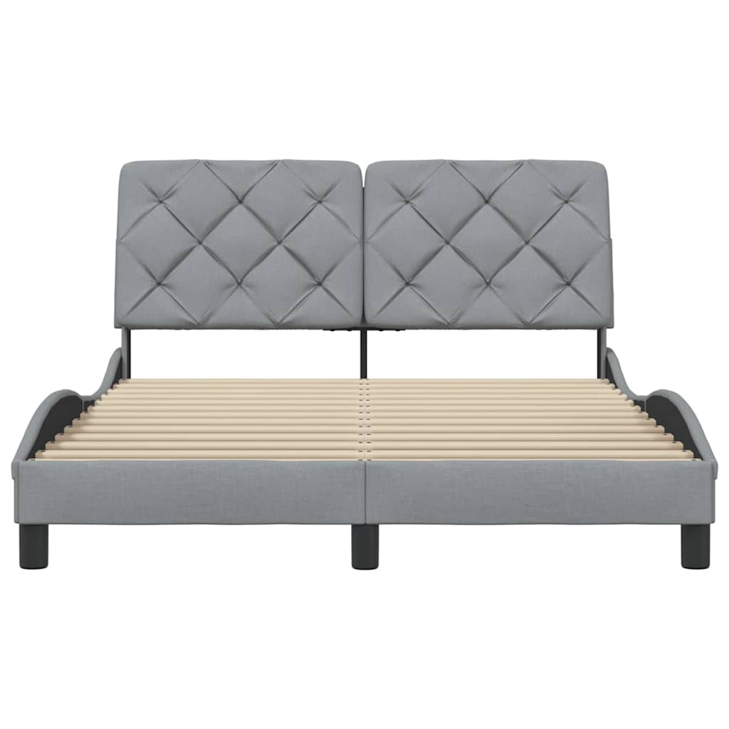 sengeramme uden madras 140x190 cm stof lysegrå