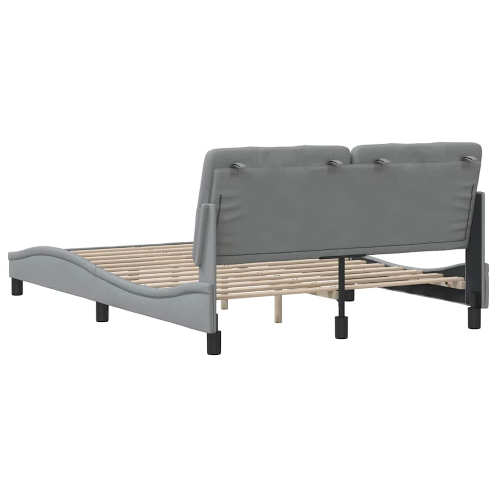 sengeramme uden madras 140x190 cm stof lysegrå
