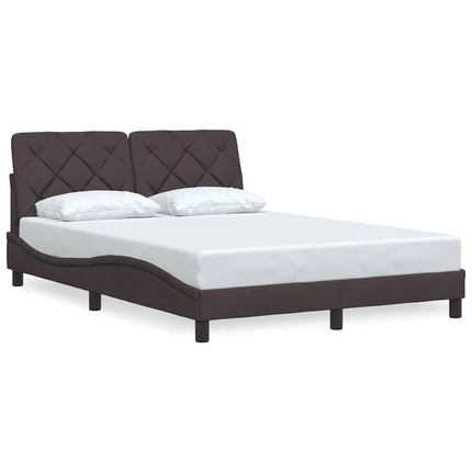 sengeramme uden madras 140x190 cm stof mørkebrun