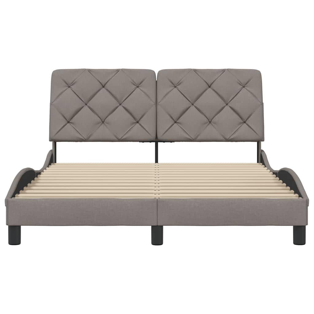 sengeramme uden madras 140x190 cm stof gråbrun