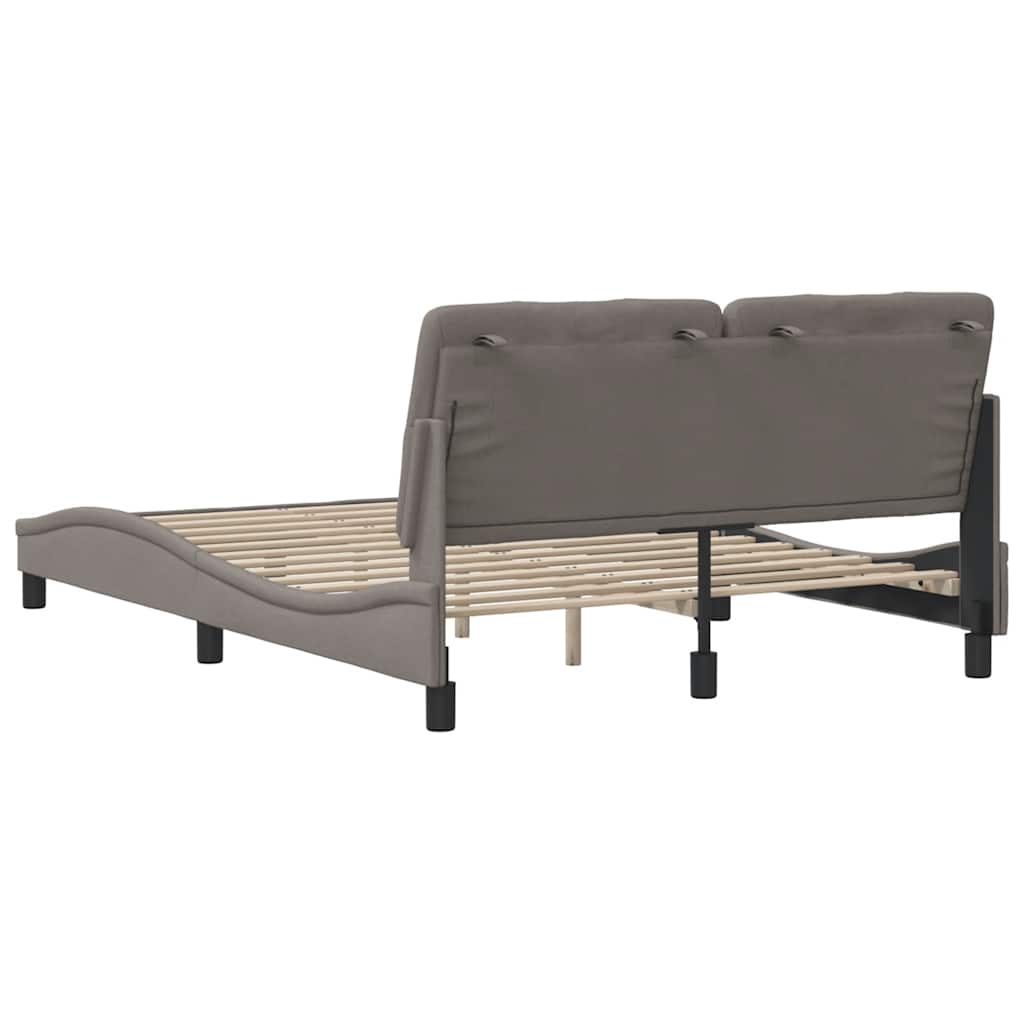 sengeramme uden madras 140x190 cm stof gråbrun