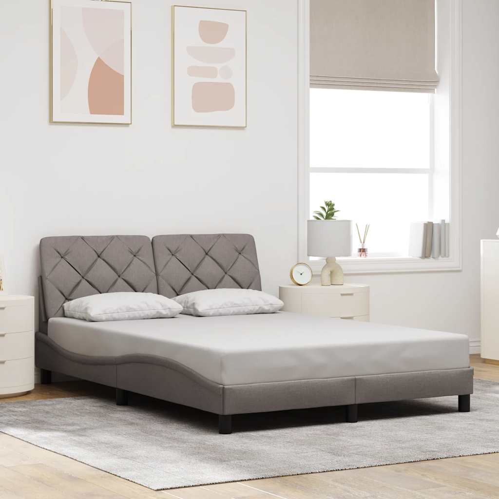 sengeramme uden madras 140x190 cm stof gråbrun