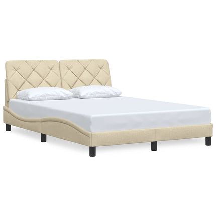 sengeramme uden madras 140x190 cm stof cremefarvet