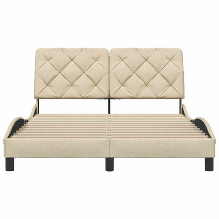 sengeramme uden madras 140x190 cm stof cremefarvet
