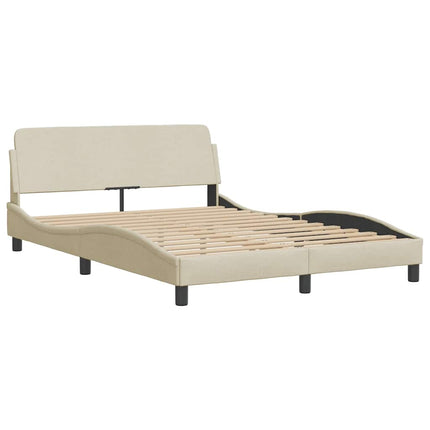 sengeramme uden madras 140x190 cm stof cremefarvet