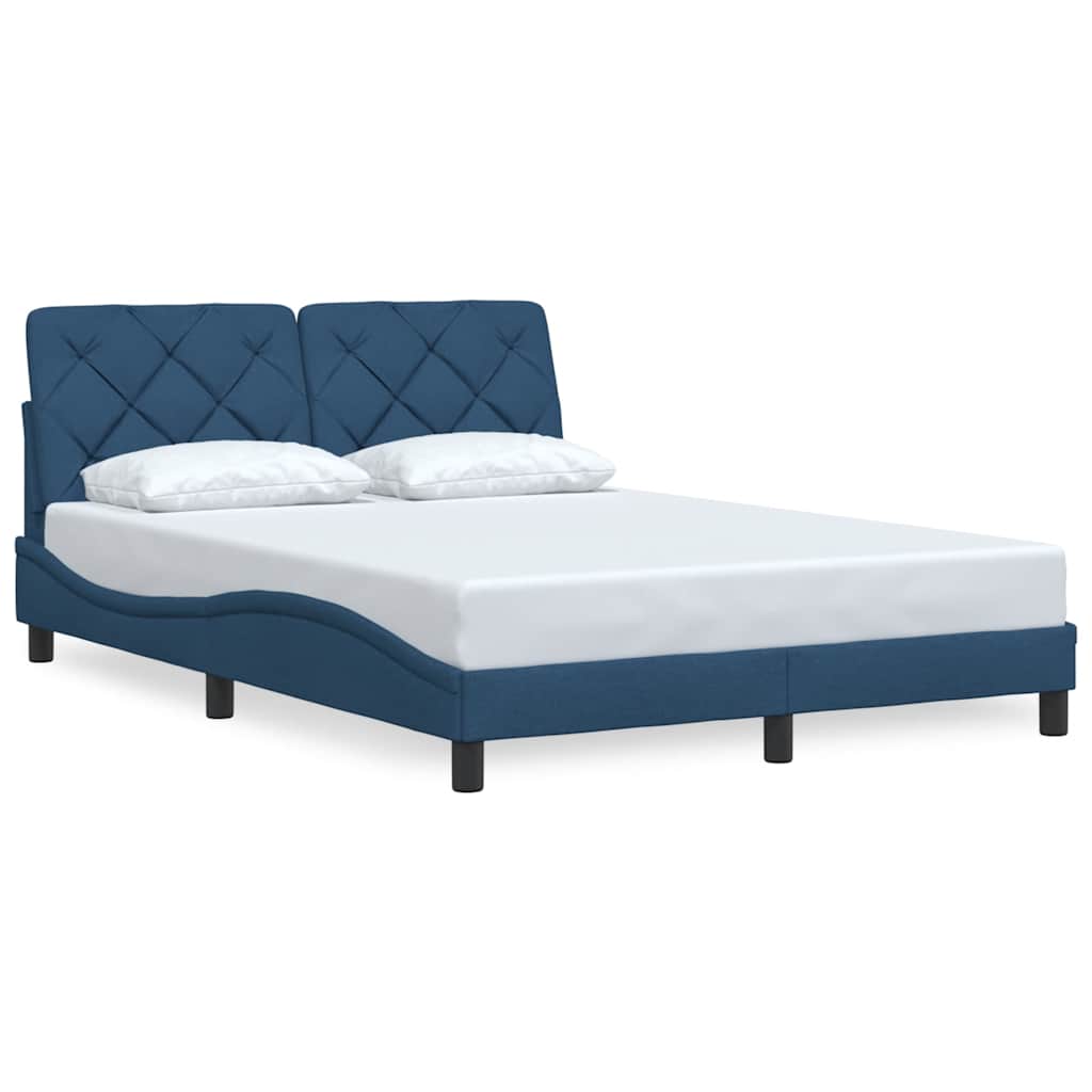 sengeramme uden madras 140x190 cm stof blå