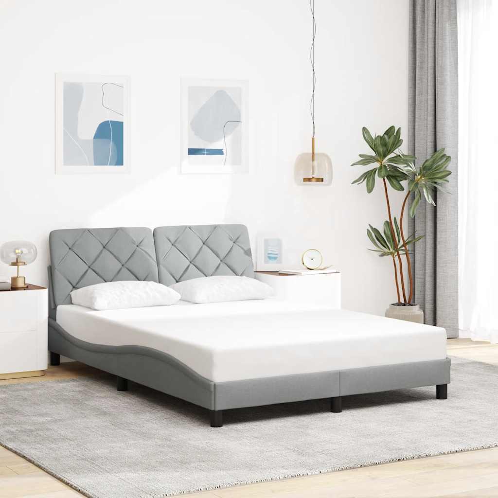 sengeramme uden madras 140x200 cm stof lysegrå