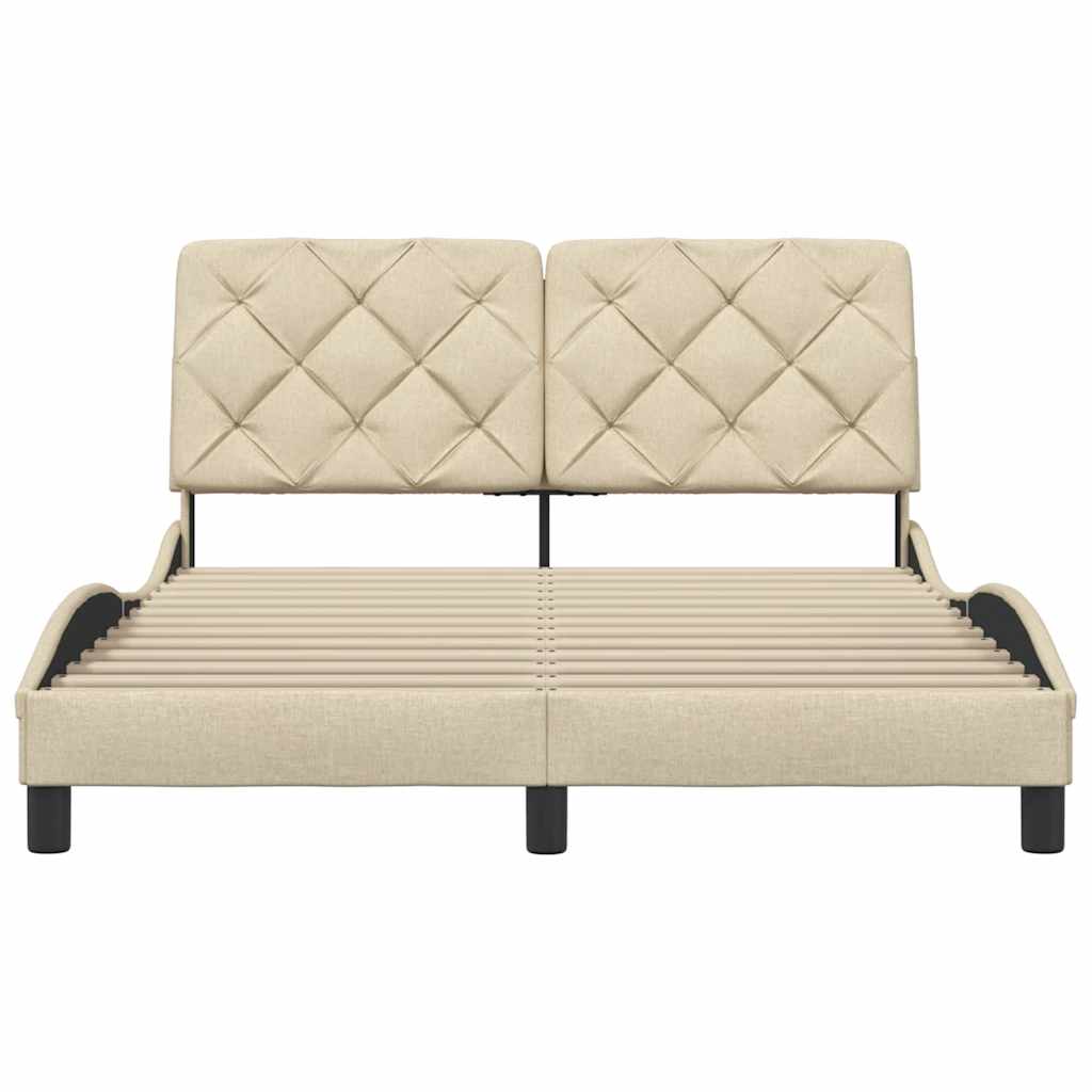 sengeramme uden madras 140x200 cm stof cremefarvet