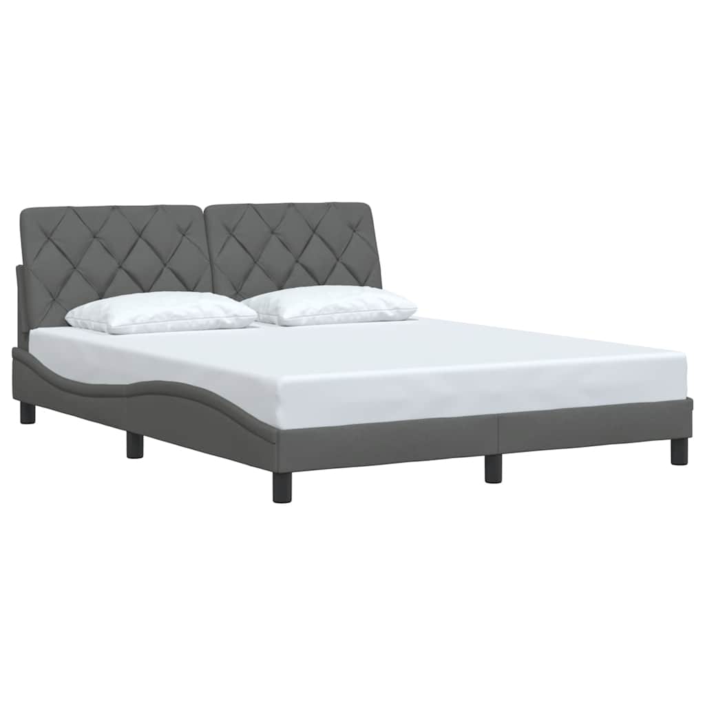 sengeramme uden madras 160x200 cm stof mørkegrå
