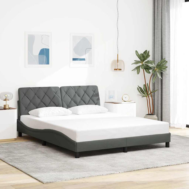 sengeramme uden madras 160x200 cm stof mørkegrå