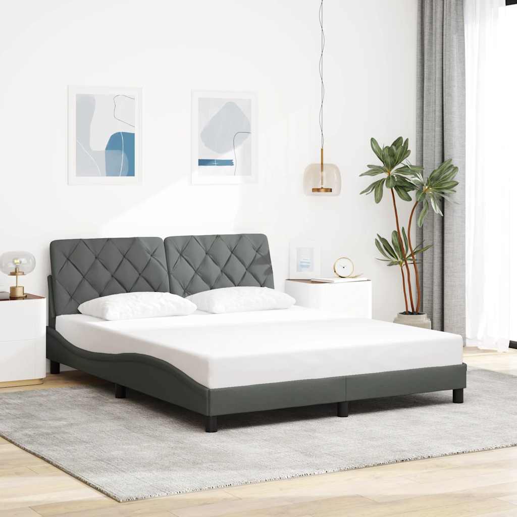 sengeramme uden madras 160x200 cm stof mørkegrå