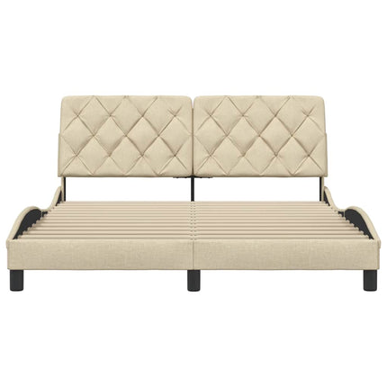sengeramme uden madras 160x200 cm stof cremefarvet