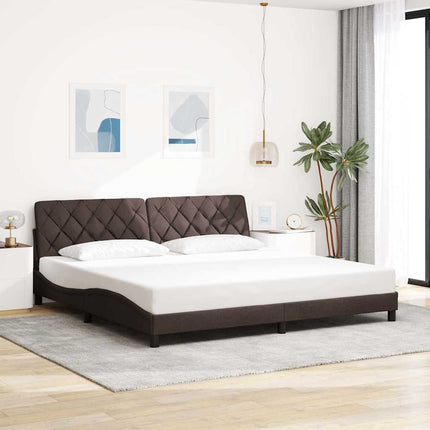 sengeramme uden madras 200x200 cm stof mørkebrun