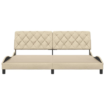sengeramme uden madras 200x200 cm stof cremefarvet