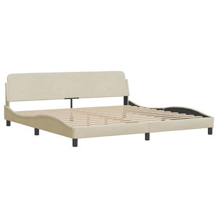 sengeramme uden madras 200x200 cm stof cremefarvet