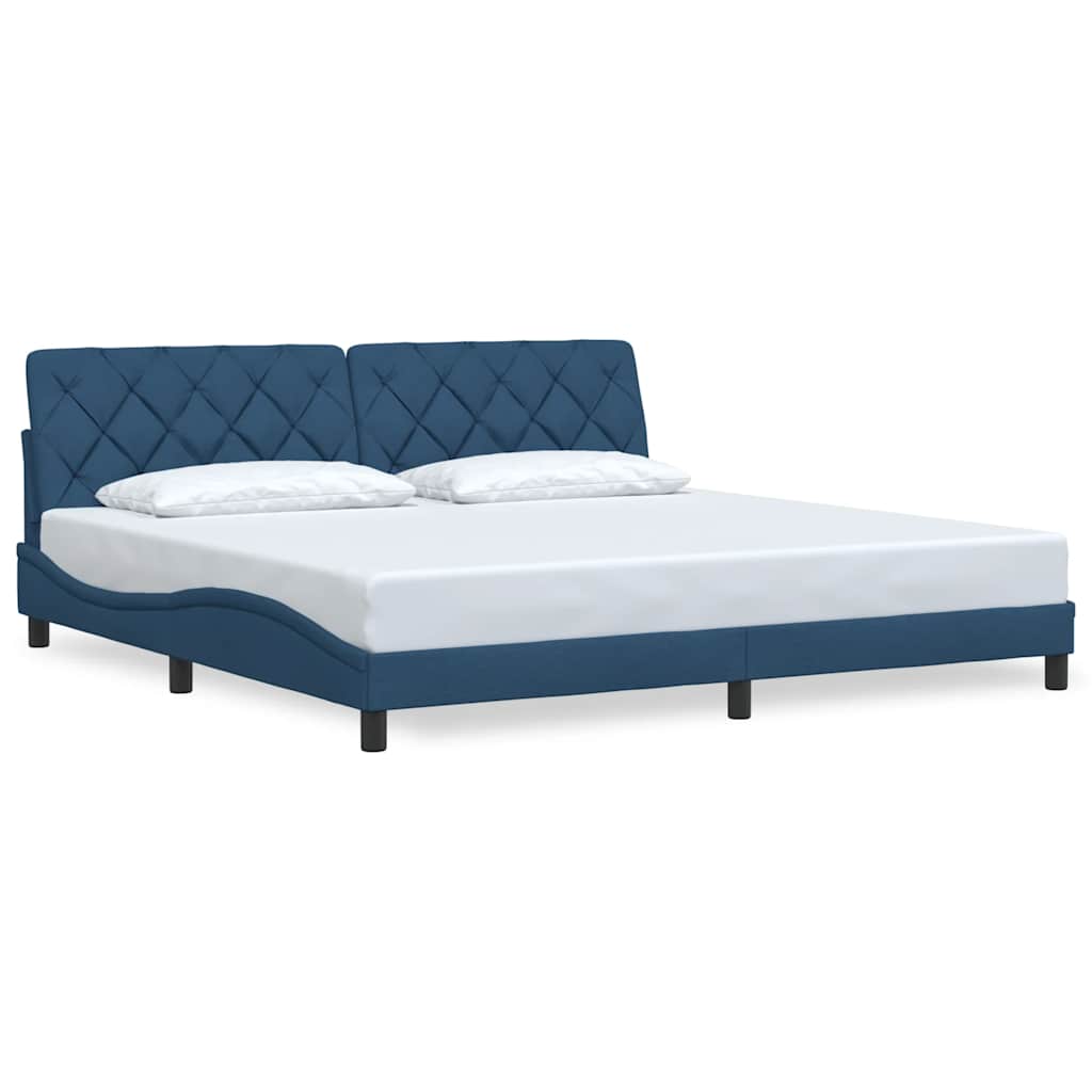 sengeramme uden madras 200x200 cm stof blå