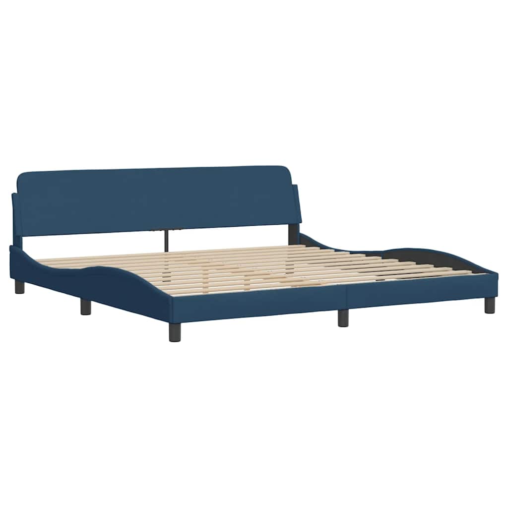 sengeramme uden madras 200x200 cm stof blå
