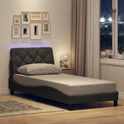 sengeramme med LED uden madras 80x200 cm stof mørkegrå