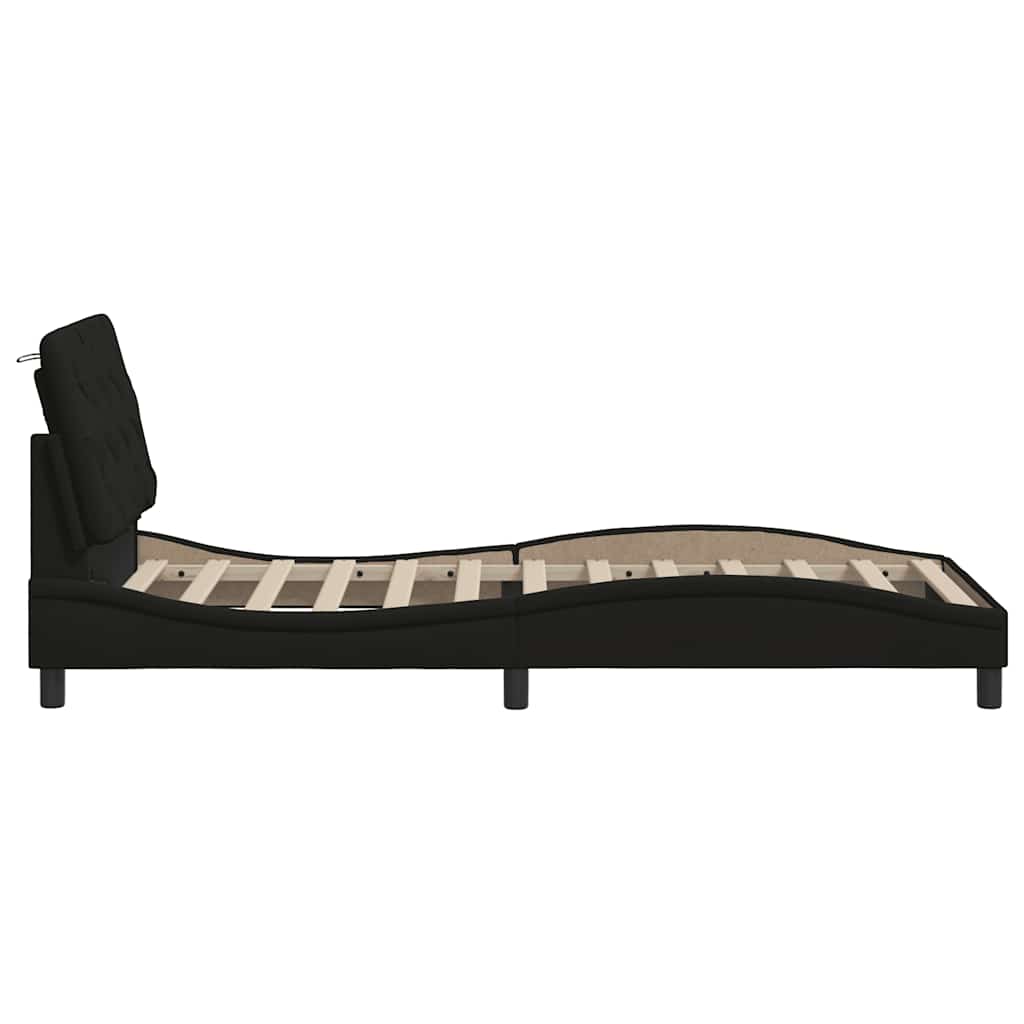 sengeramme med LED uden madras 80x200 cm stof sort