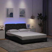 Sengeramme med LED uden madras 120x200 cm stof mørkegrå