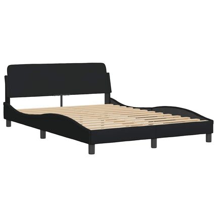 sengeramme med LED uden madras 140x190 cm stof sort