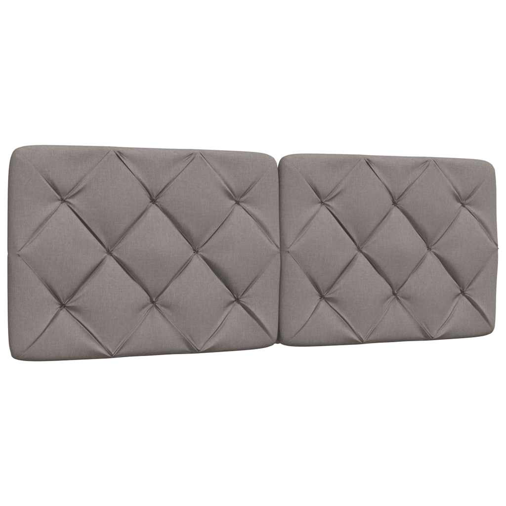 sengeramme med LED uden madras 140x190 cm stof gråbrun