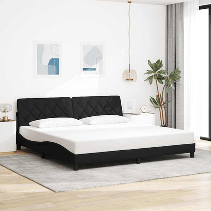 sengeramme med LED uden madras 200x200 cm stof sort