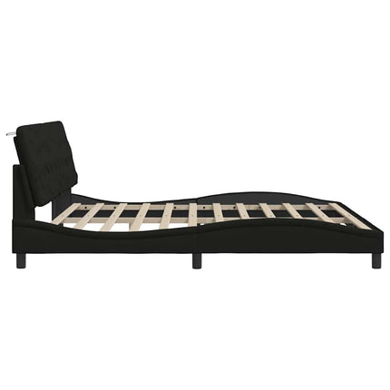 sengeramme med LED uden madras 200x200 cm stof sort