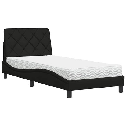 seng med madras 90x190 cm stof sort