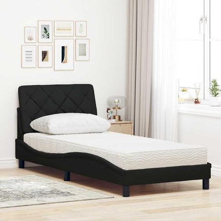 seng med madras 90x190 cm stof sort
