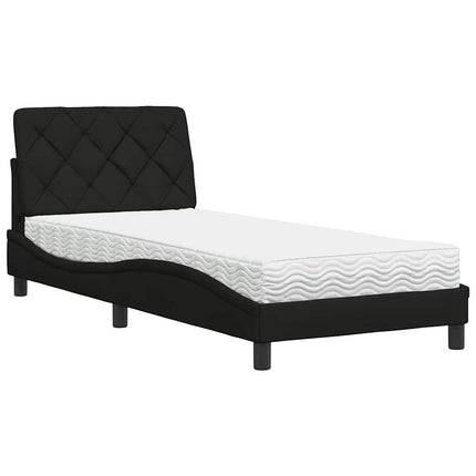 seng med madras 90x200 cm stof sort