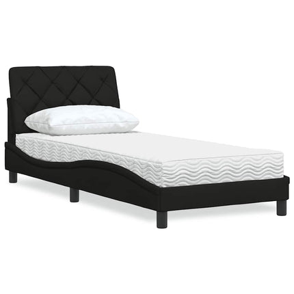 seng med madras 90x200 cm stof sort